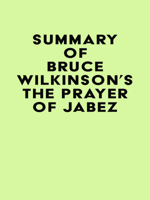 cover image of Summary of Bruce Wilkinson's the Prayer of Jabez